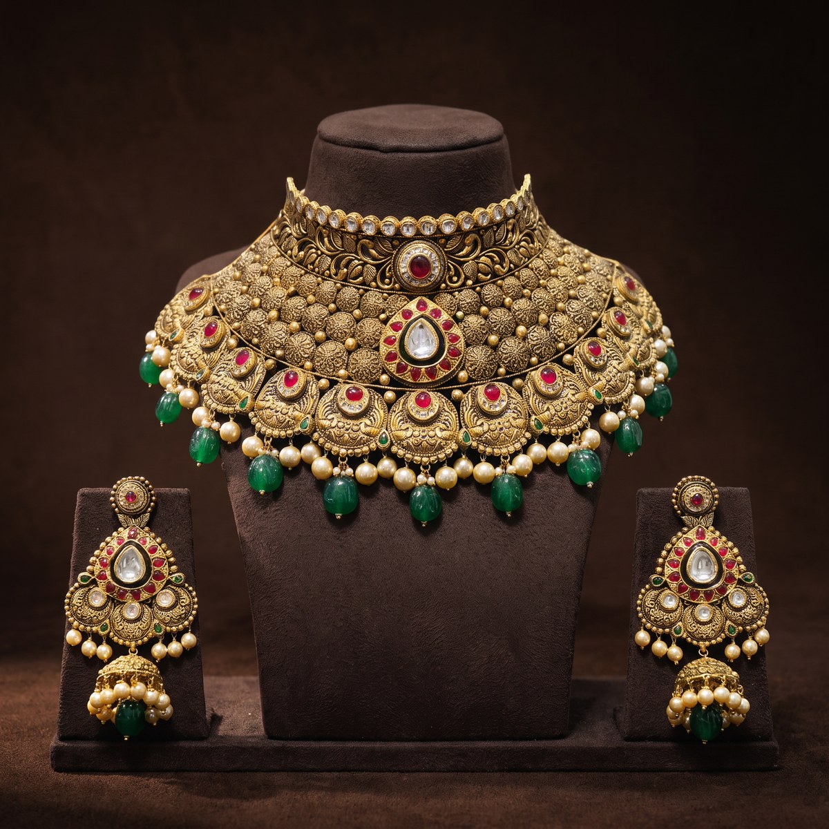 Bridal emerald choker