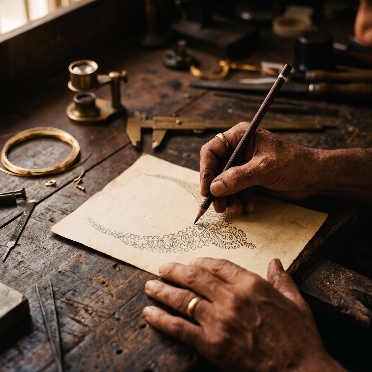 Hand-drawn design on paper