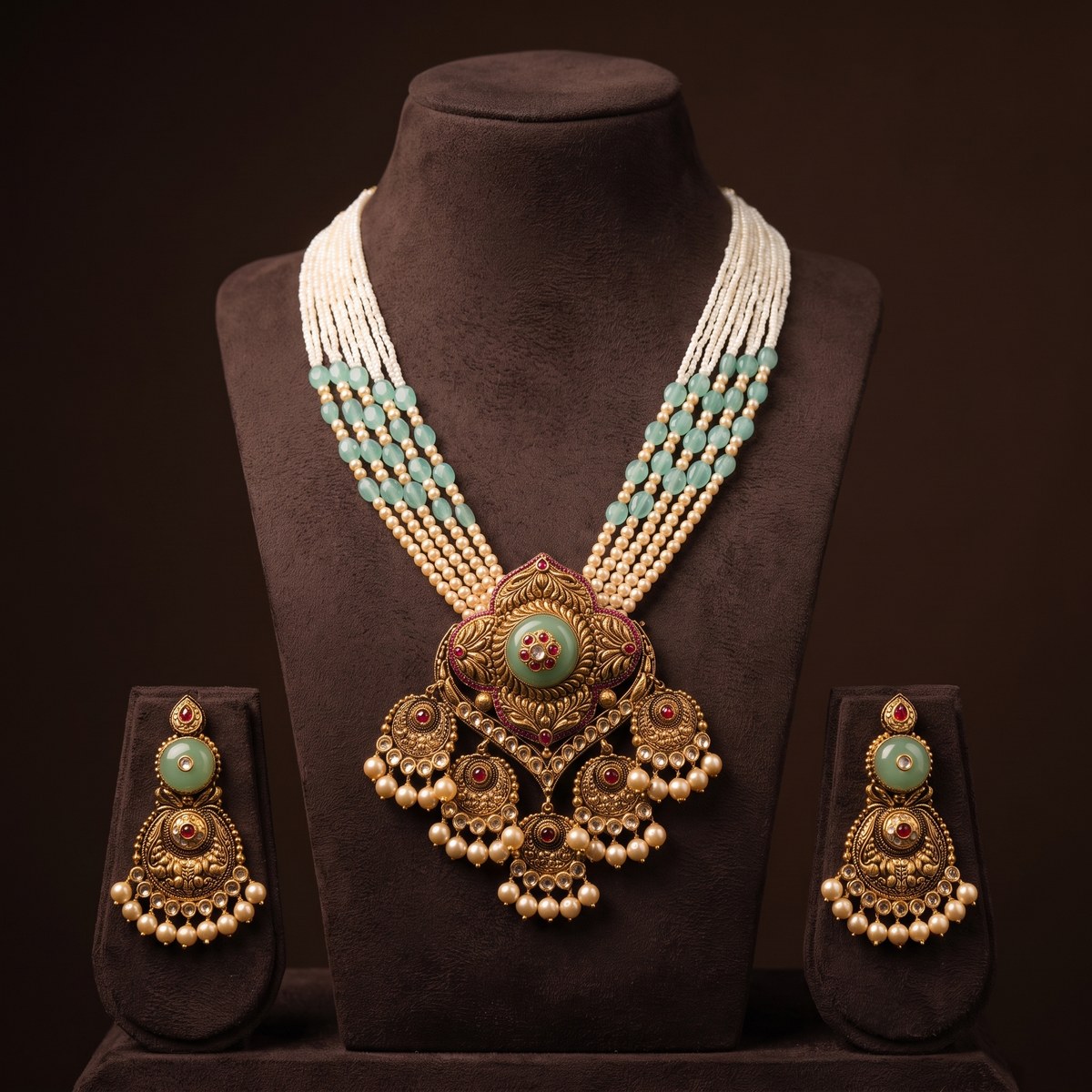 Turquoise bead antique set