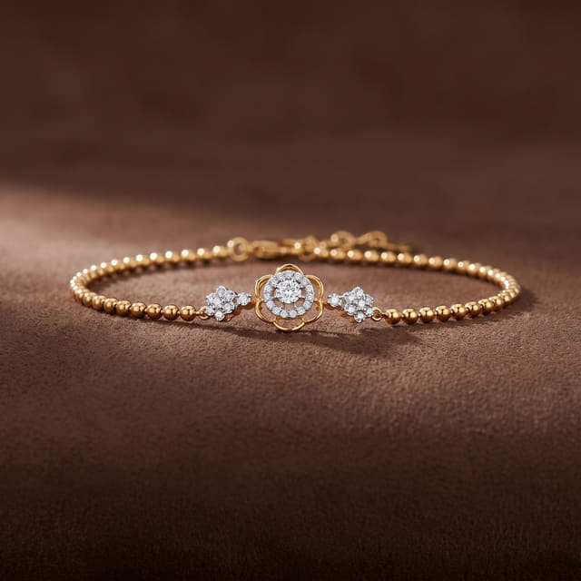 Diamond Flower Chain Bracelet