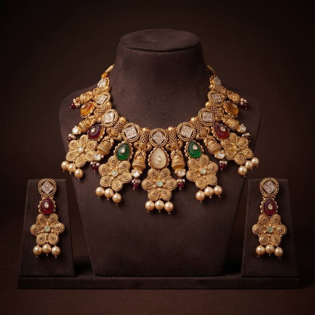 Jadau Navratna Choker