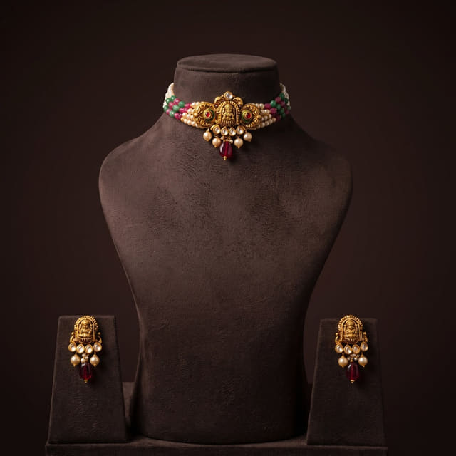 Lakshmi Ruby Drop Choker