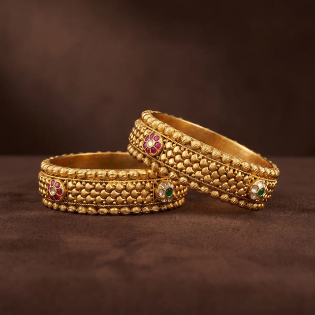 Gold Bead Kada