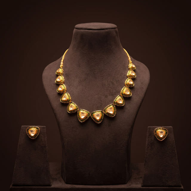 Kundan Triangle Necklace