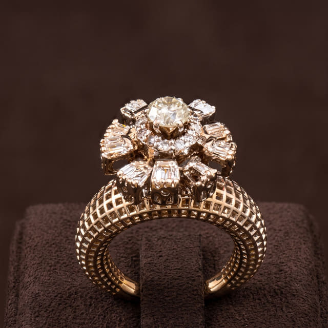 Baguette Flower Ring