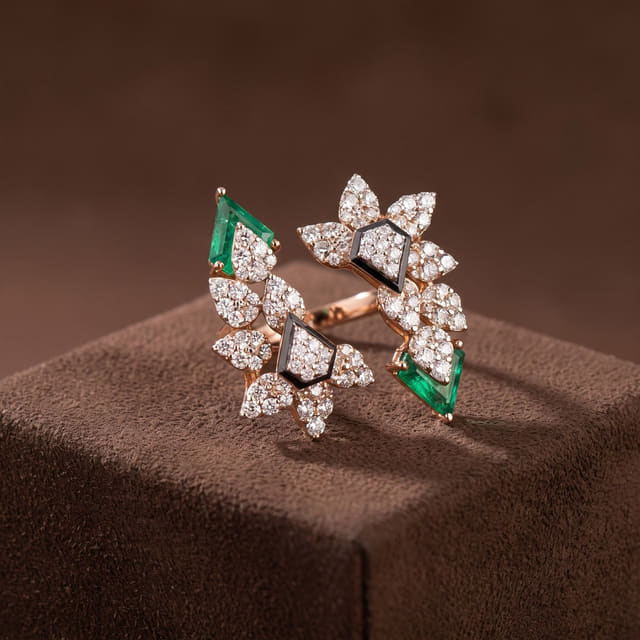 Emerald Kite Open Ring