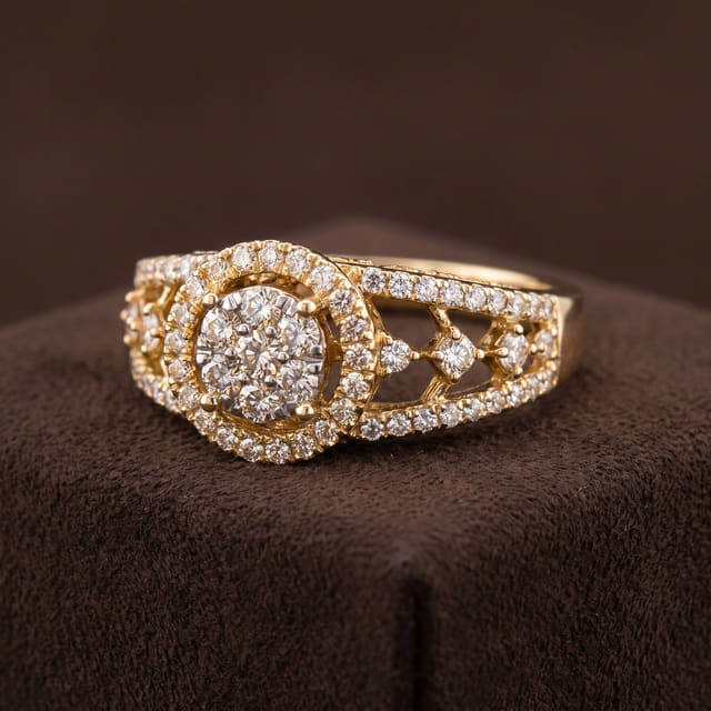 Openwork Halo Ring