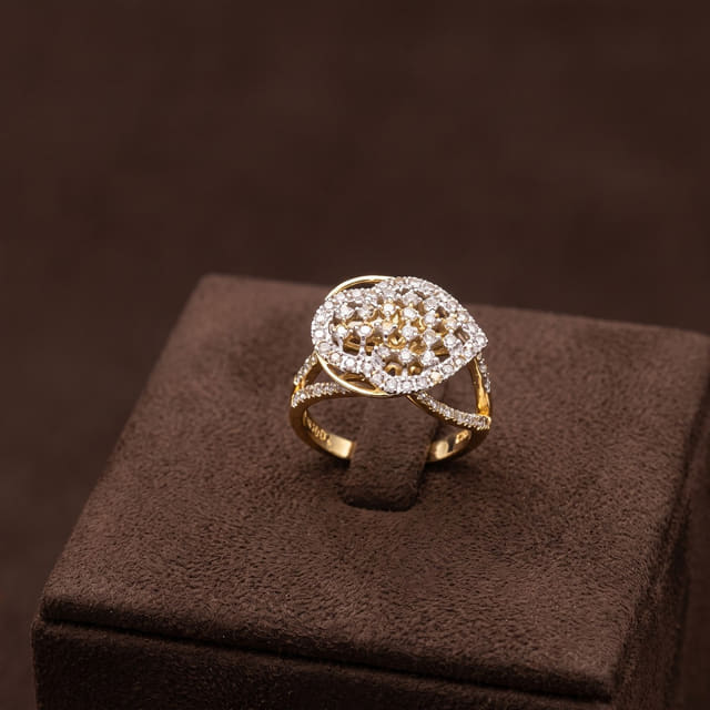 Oval Cluster Ring