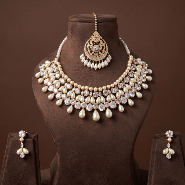 Pearl Bridal Collar Set