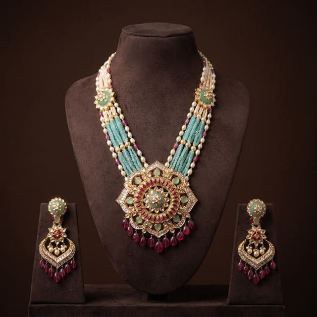Turquoise Kundan Set