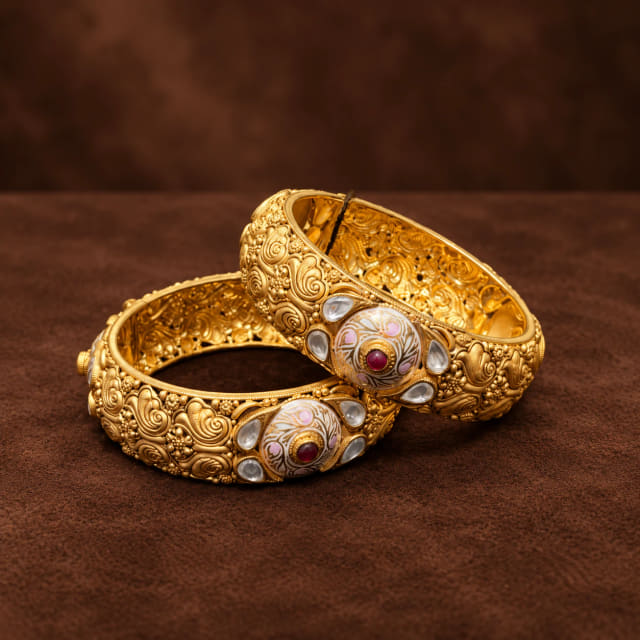 Antique Kundan Kada Pair