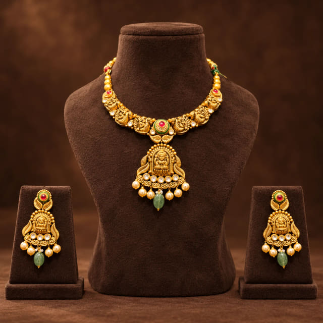 Antique Lakshmi Green Set