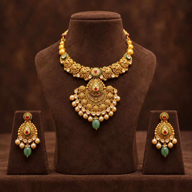Antique Pearl and Green Set