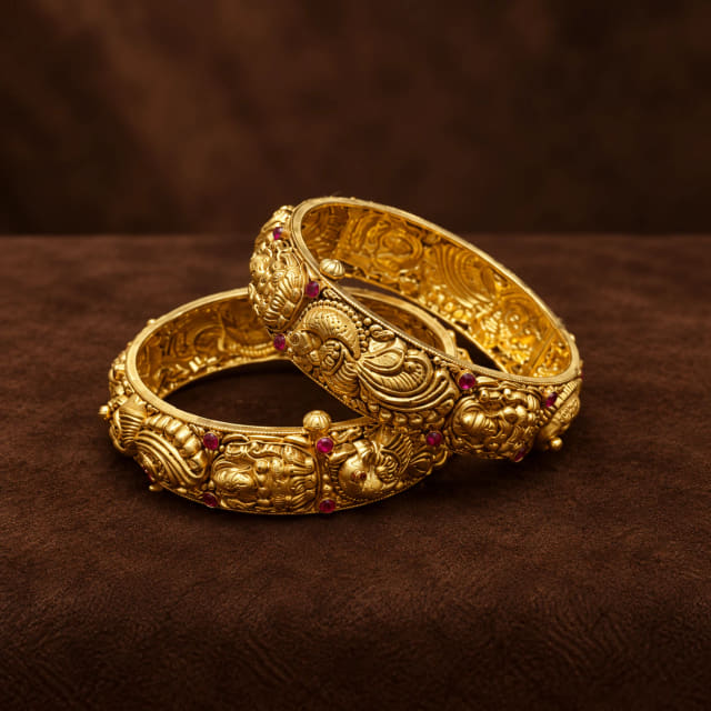 Antique Ruby Kada Pair