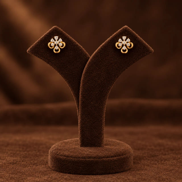 Diamond Clover Drop Studs
