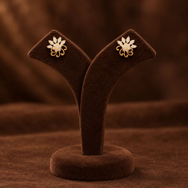 Diamond Lotus Studs