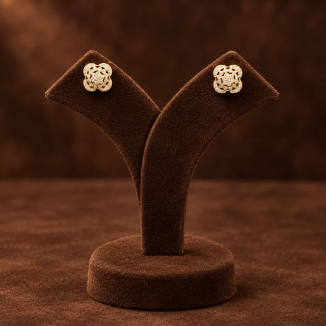 Diamond Rosette Studs