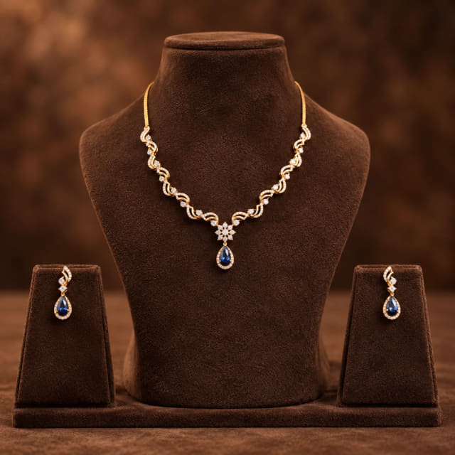 Diamond Sapphire Drop Set