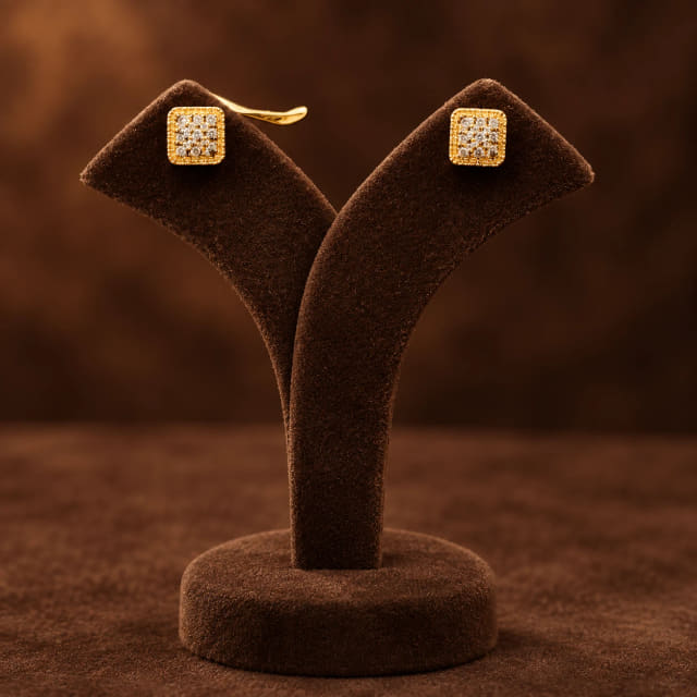 Diamond Square Block Studs