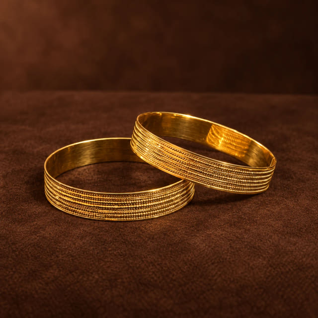 Fine Gold Bangle Pair