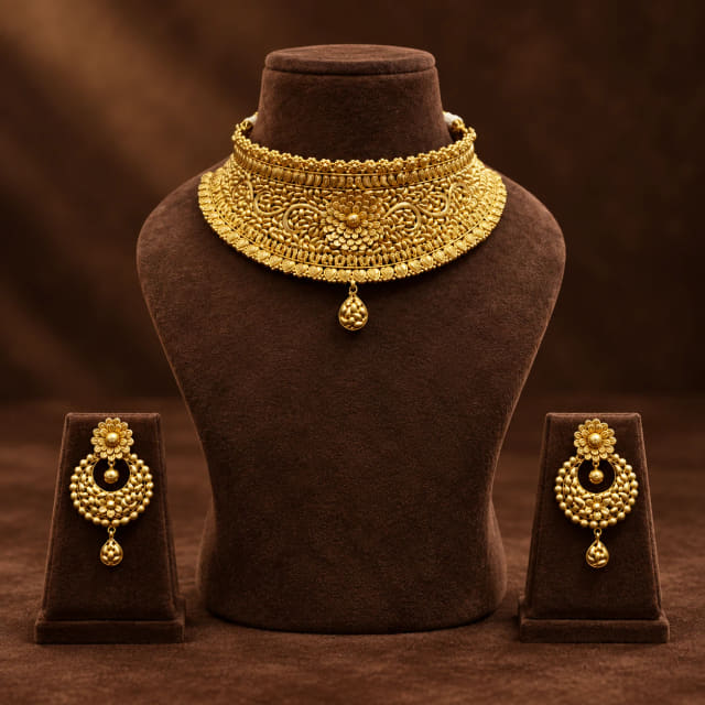 Gold Collar Choker Set