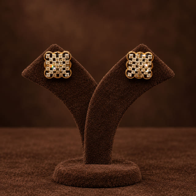 Square Openwork Grid Studs
