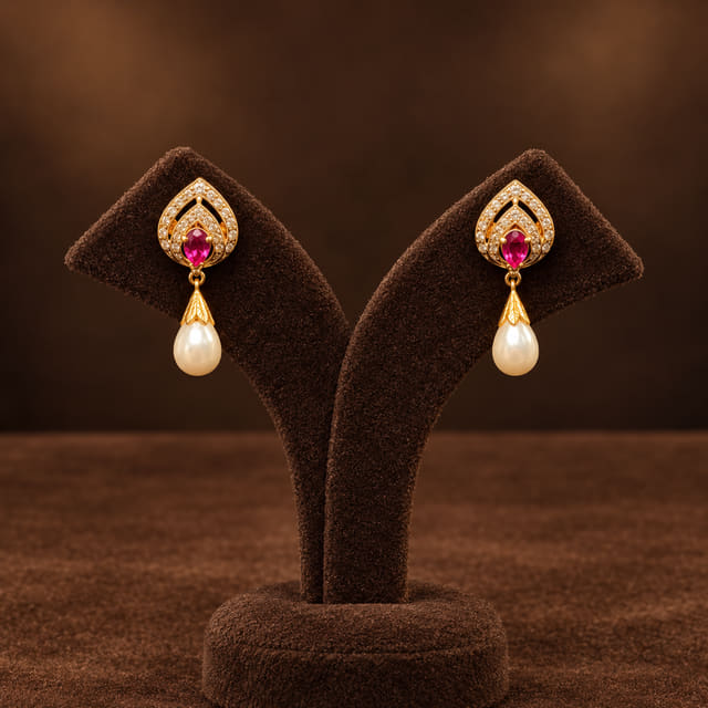 Red Accent Pearl Drops