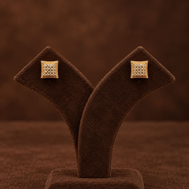 Textured Square Plaque Studs