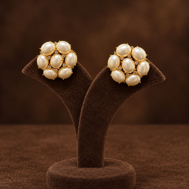Pearl Flower Studs