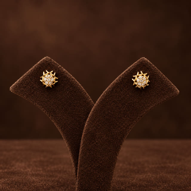 Petite Textured Rosette Studs