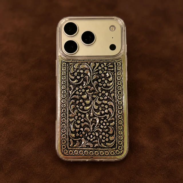Silver Engraved Phone Case
