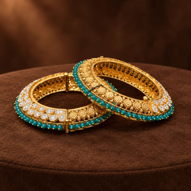 Turquoise Pearl Bangles
