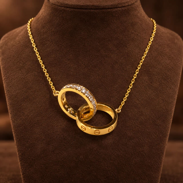 Twin Ring Diamond Pendant
