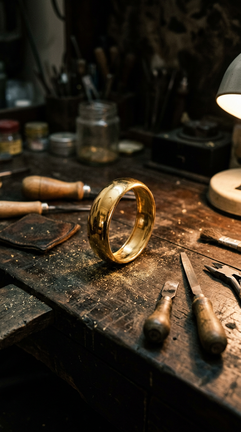 Gold kada fresh off the polish wheel
